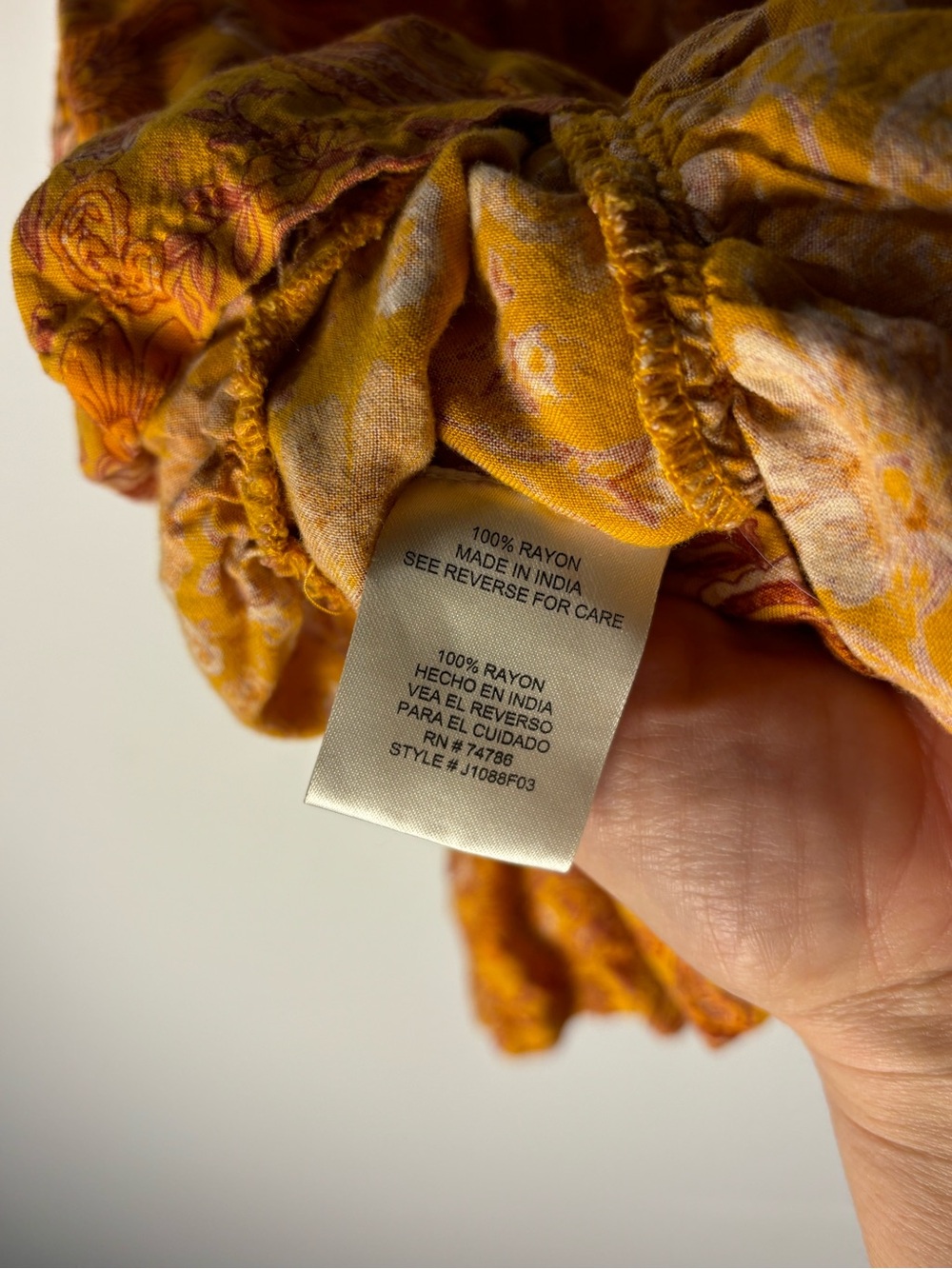 Patrons of Peace Mustard Paisley Ruffle Tank Top - Picture 5 of 5